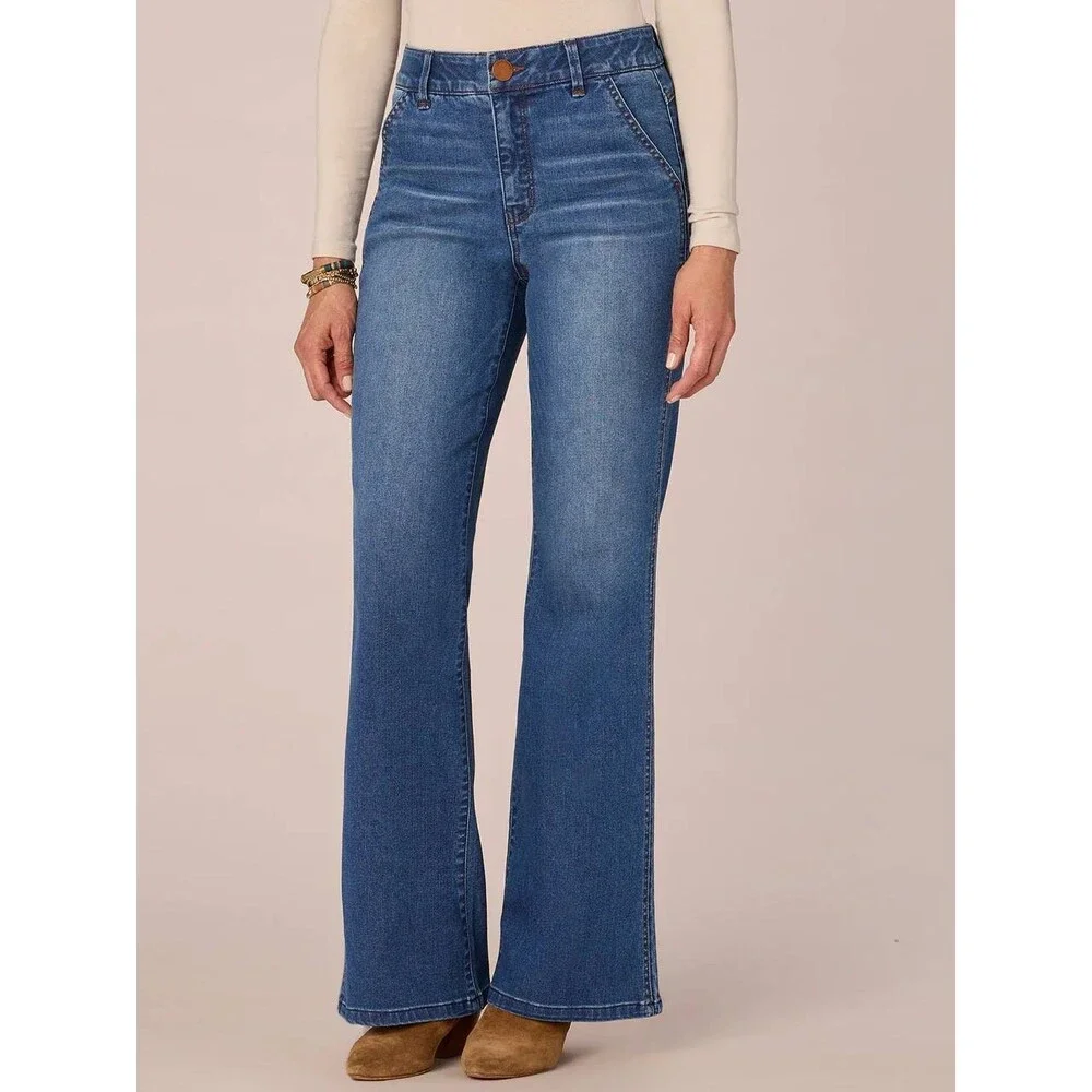 Democracy Women’s Ab’Solution Skyrise Bootcut Blue 6P $88 NWT - Picture 2 of 8